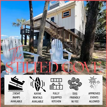 Stilted 2Br Canal Home, Full Kitchen, Yard, Pets!
